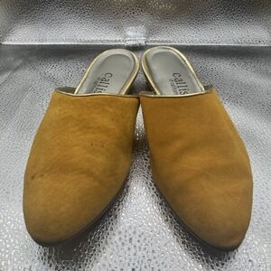Callisto Of California Shoes Slip On Mules YellowPrint Size 5.6